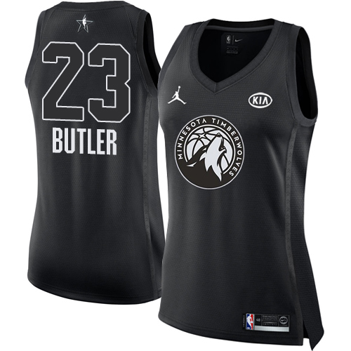 Nike Timberwolves #23 Jimmy Butler Black Women's NBA Jordan Swingman 2018 All-Star Game Jersey - Click Image to Close